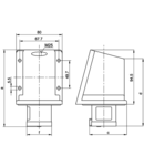 Fisa industriala aparenta TICS-513 16A, 250V, 2P+E, 6h, IP44