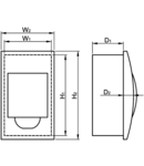 Cutie de distributie sub tencuiala, usa fumurie, bareta N/PE EDS-4/1 1×4 modul, IP40, (H×W×D=200×115×60mm)