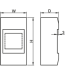 Cutie de distributie pe tencuiala, fara usa, EDFK-1/1AN 1×1 modul, IP40, (H×W×D=130×32×62mm)