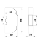 Capac de protectie pt.sigurante, cu posibilitate de plombare TDT 1 mod., IP40, (L×W×H= 22×116×62mm)