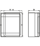 Cutie distributie modulara din mat.plastic, usa transparenta TME504018MT 3×17 mod, H×W×D=500×400×175mm, IP65, IK10, 1000V AC/DC