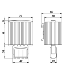 Unitate incalzire pentru dulap de distributie,montaj pe sina FE15 15W, 120-250V AC/DC, max.1,5A