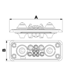 Trecere din cauciuc, 4 cabluri pt.dulap de distributie EKBV-01 134x48mm; IP54