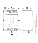 Intrerupator compact cu declansator 220 Vc.c. KM1-032/1C 3×230/400V, 50Hz, 32A, 50kA, 1×CO