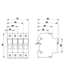 Soclu sigurante fuzibile cilindrice HBA-1P-20 20A, 8x32mm; Un=230V/400V