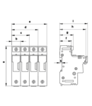 Soclu sigurante fuzibile cilindrice HBA-1P-50 50A, 14x51mm; Un=230V/400V