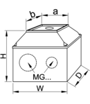 Carcasa inalta pentru intrerupatoare manuale, IP 44 TK/T2+F1/ IP44