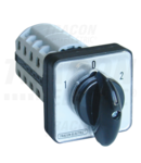 Selector, 1-0-2 TKV-206/4 400V, 50Hz, 20A, 2×4P, 5,5kW, 48×48mm, 60°