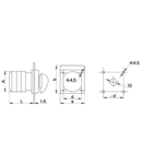 Selector, 0-1-2 TKB-206/3 400V, 50Hz, 20A, 2×3P, 5,5kW, 48×48mm, 60°