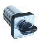 Selector, 0-1-2 TKB-209/4 400V, 50Hz, 20A, 2×4P, 5,5kW, 48×48mm, 90°