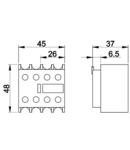 Contact auxiliar frontal, pentru contactor TR1D/F si TR1E TR6DN20 230V, 50Hz, 2A, 2×NO