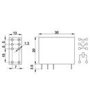 Releu print PR48-2V 48V DC / 2×CO (5A, 230V AC / 30V DC)