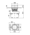 Buton simplu, rosu NYG3-R 1×NC, 5A/230V AC-15, IP65