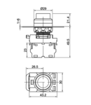 Buton in relief, negru NYG3-HBK 1×NO, 5A/230V AC-15, IP65