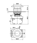 Buton tip ciuperca, negru NYG3-MBK 1×NO, 5A/230V AC-15, 40mm, IP65