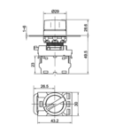 Comutator cu brat, 2 pozitii ,cu revenire NYK3-S24BK 1×NO+1×NC, 5A/230V AC-15, IP65