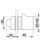 Lampa de semnalizare, material plastic, verde, cu trafo NYLBV853Z 0,4A/230V AC, d=22mm, IP42, NYGI6