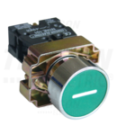 Buton verde inscriptionat ( I alb) NYGBA3311Z 1×NO, 3A/240V AC, IP42