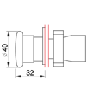 Buton tip ciuperca, negru, in carcasa NYGBC21T 1×NO, 3A/400V AC, IP44, d=40mm