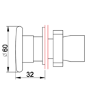 Buton de avarie tip ciuperca, rosu NYGBR42P 1×NC, 3A/400V AC, IP42, d=40mm