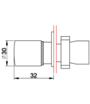 Buton ciuperca,cu zavorare,rosu,in carcasa cu capac galben NYG442P30TS 1×NC, 3A/400V AC, IP44, d=30mm