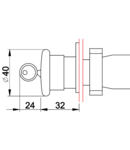 Buton de avarie tip ciuperca,cu zavorare, rosu, cu cheie NYGBS142P 1×NC, 3A/400V AC, IP42, d=40mm