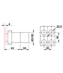 Comutator cu brat normal, 2 pozitii, in carcasa NYBD21KSTT 1×NO, 3A/230V AC, IP44