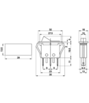 Intrerupator pentru aparate, P-O, rosu-iluminat TES-11 16(6)A, 250V AC