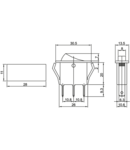 Intrerupator pentru aparate, P-O, rosu-iluminat TES-21 16(6)A, 250V AC