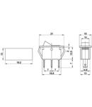 Intrerupator pentru aparate,P-O, rosu-iluminat,(marcaj 0-I ) TES-33 16(6)A, 250V AC