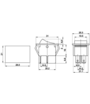 Intrerupator aparate,P-O, 2 poli,rosu-iluminat,(marcaj 0-I) TES-42 16(6)A, 250V AC