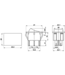 Intrerupator pentru aparate, iluminat, P-O, 2 poli, verde TES-44 16(6)A, 250V AC