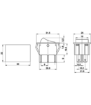 Intrerupator pentru aparate,P-O, 2 poli, negru, (marcaj 0-I) TES-53 16(6)A, 250V AC