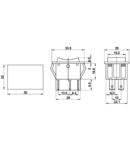 Intrerupator aparate,cu revenire,P-O, 2P, negru,(marcaj 0-I) TES-53-1 16(6)A, 250V AC