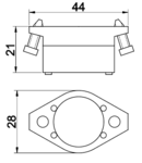 Corp pentru butoane, material plastic-metal NYG2-T