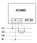Ampermetru digital pentru reductor, iesire prin releu ACAMD-P-72 72×72mm, 5A AC