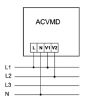 Voltmetru digital direct, monofazat ACVMD-72-500 72×72mm, 500V AC