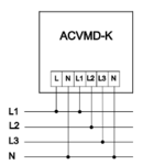 Voltmetru digital direct, trifazat ACVMD-K-72-500 72×72mm, 500V AC