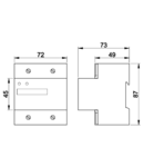 Contor trifazat energie el.,afisaj LCD, pt.reductoare,4 mod. TVO-F3-4MCT 400V / 5 A CT Pd=3W