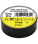 Banda izolatoare, neagra IT20 20m×18mm, PVC, 0-80°C, 5.5kV/mm