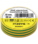 Banda izolatoare, verde-galben IT20YG 20m×18mm, PVC, 0-80°C, 5.5kV/mm