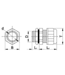 Presetupa din material plastic,lung PGH9 4-8mm, L=15mm IP66