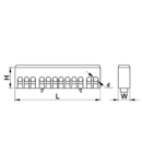 Bareta izolata (N/PE), inchisa, culoare albastra NPE-ZB 230/400VAC, 100A, 6×9mm, 12P, IP20