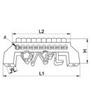 Bareta izolata (N/PE), culoare albastra NPE-B6-4 230/400VAC, 100A, 6×9mm, 4P, IP20