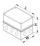 Doza mat.plast.gri, orificii prestantate, capac transparent MD151114T 150×110×140mm, IP55