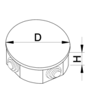 Doza rotunda pe tencuiala,capac clic TQBYD70 70×40,IP44