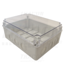 Doza electronica din mat.plastic, gri deschis, capac transp. MED312313T 310×230×130, IP67