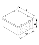 Cutie universala din material plastic, pe tencuiala, gri DN200X200 200×200mm, IP44