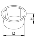 Doza ghips-carton, adanca, fara capac, portocaliu GD60 65×60mm