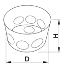 Doza de aparataj simpla, fara capac, ST, neagra D60 62×40mm